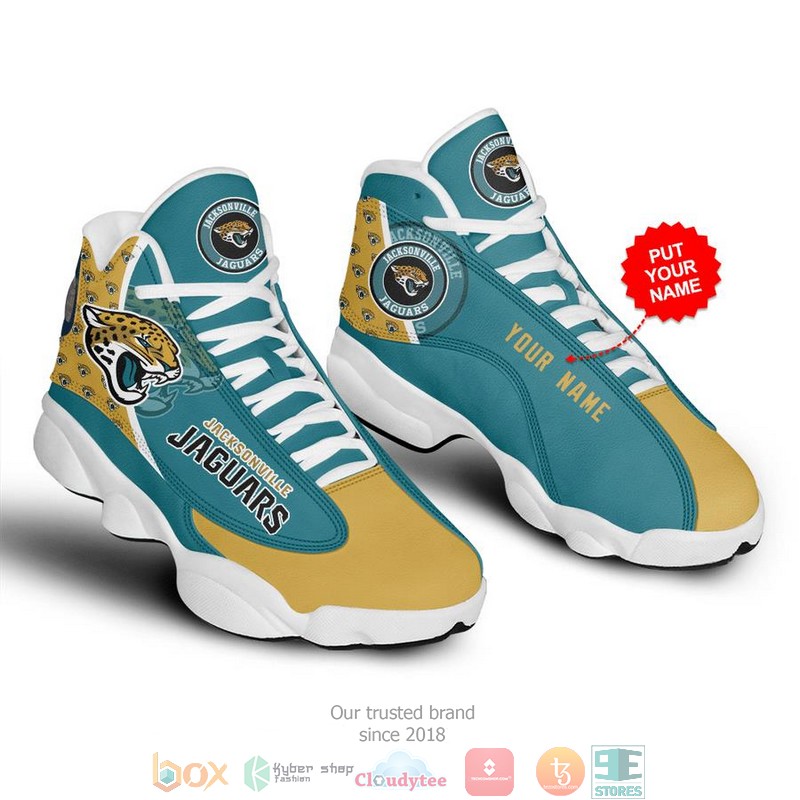 Personalized Jacksonville Jaguars Nfl 5 Football Air Jordan 13 Sneaker Shoes Personalized Jacksonville Jaguars Nfl 5 Football Air Jordan 13 Sneaker Shoes