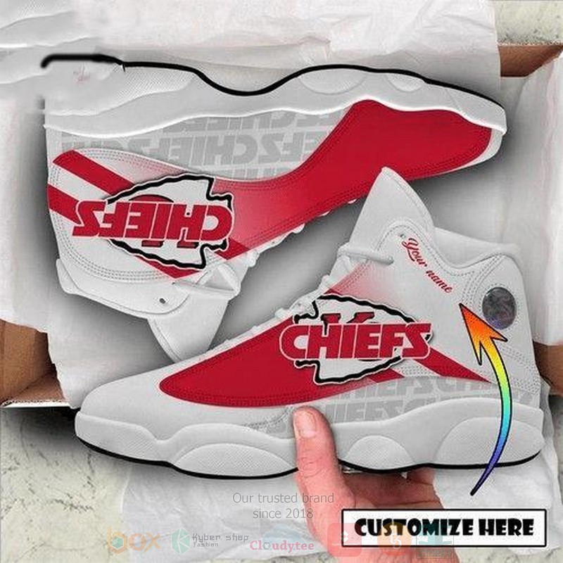 Personalized Kansas City Chiefs Nfl Custom White Air Jordan 13 Shoes Personalized Kansas City Chiefs Nfl Custom White Air Jordan 13 Shoes