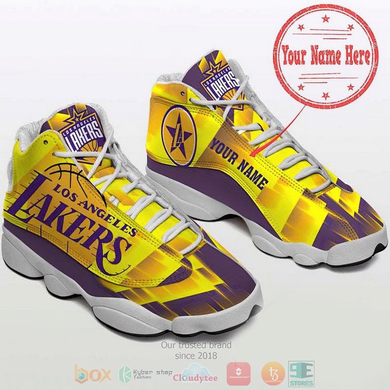 Personalized Kobe Bryant Los Angeles Lakers Nba Logo Custom Yellow Air Jordan 13 Shoes Personalized Kobe Bryant Los Angeles Lakers Nba Logo Custom Yellow Air Jordan 13 Shoes