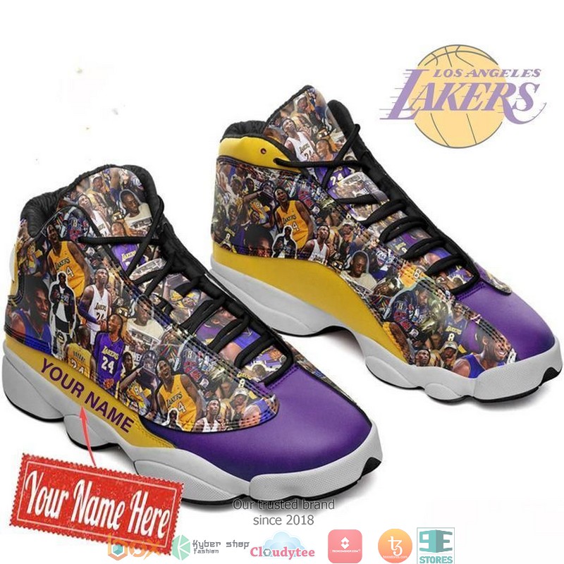 Personalized Kobe Bryant Los Angeles Lakers Nba Team Air Jordan 13 Sneaker Shoes Personalized Kobe Bryant Los Angeles Lakers Nba Team Air Jordan 13 Sneaker Shoes