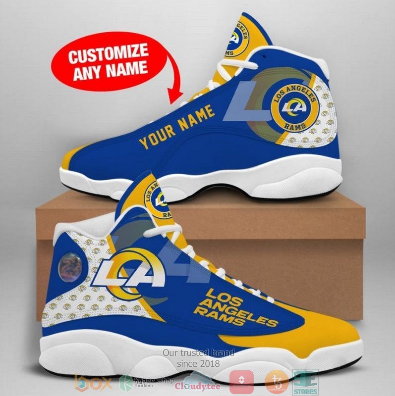 Personalized Los Angeles Rams Nfl Big Logo Football Team Air Jordan 13 Sneaker Shoes Personalized Los Angeles Rams Nfl Big Logo Football Team Air Jordan 13 Sneaker Shoes