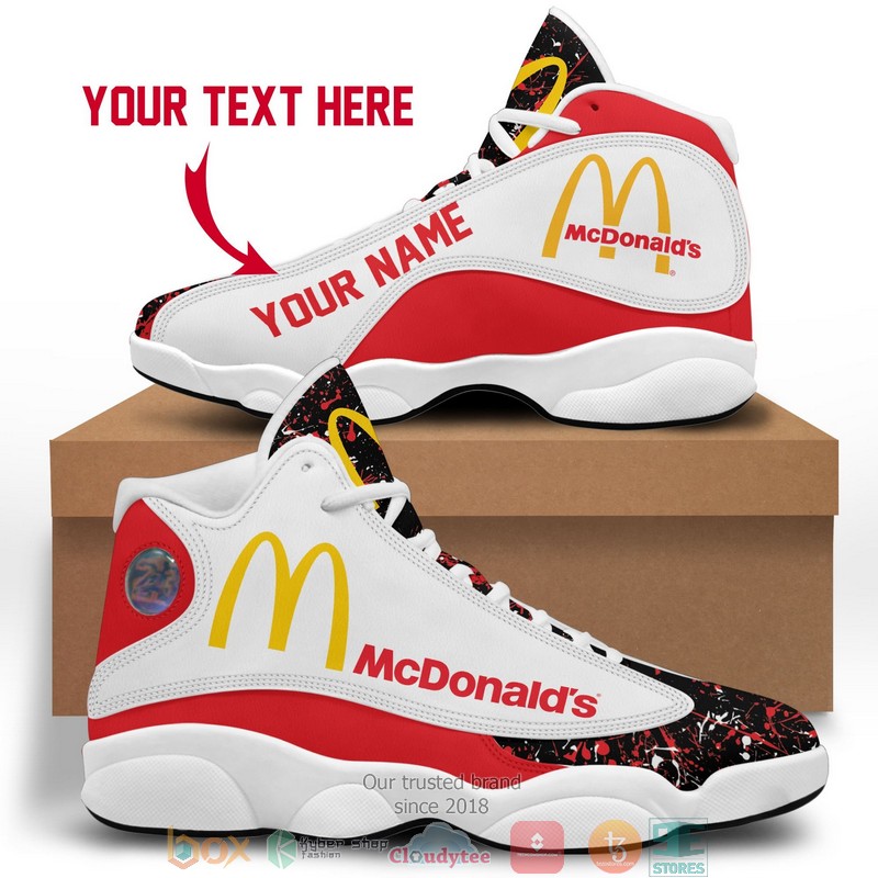Personalized Mcdonalds Color Plash Air Jordan 13 Sneaker Shoes Personalized Mcdonalds Color Plash Air Jordan 13 Sneaker Shoes