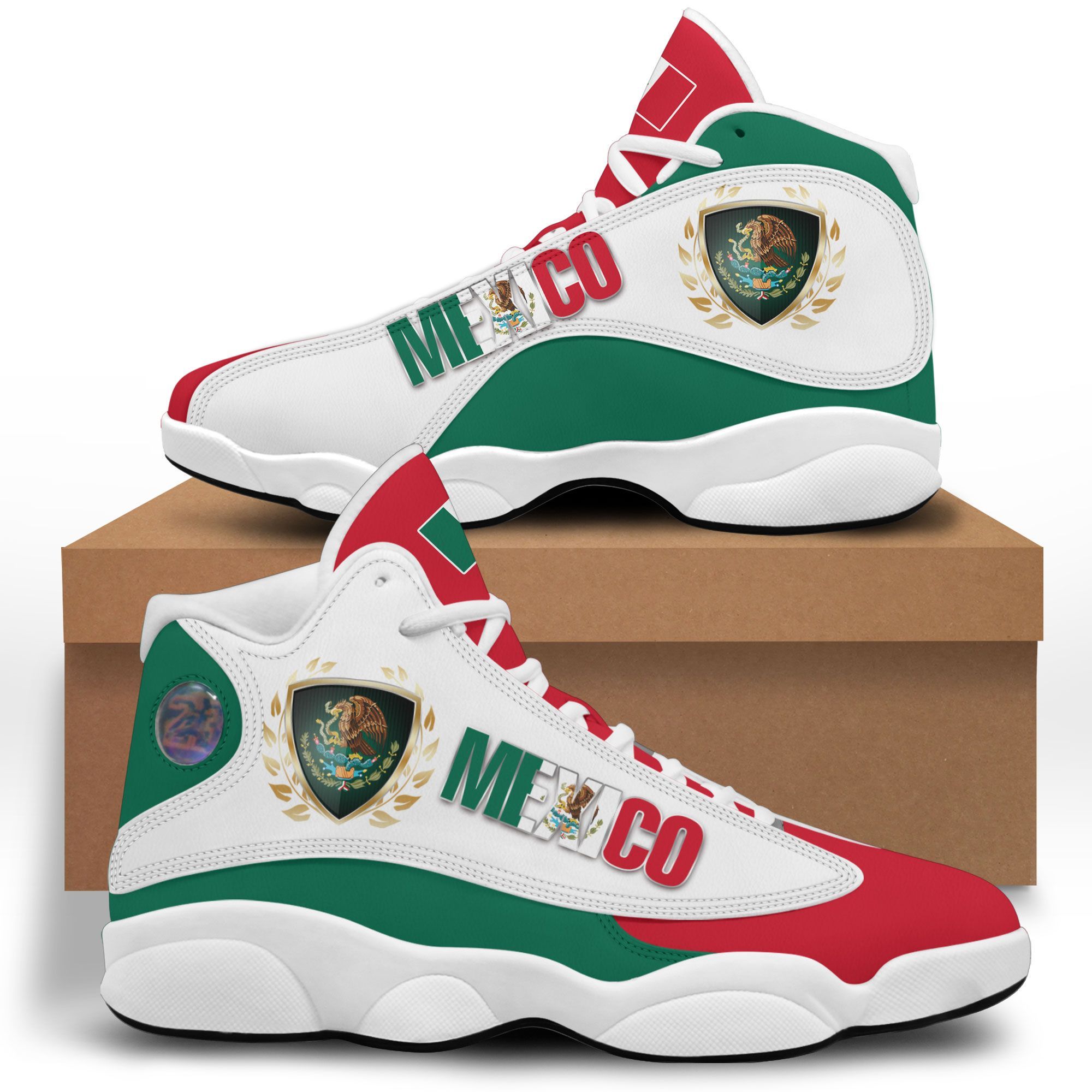 Personalized Mexico Flag Custom Air Jordan 13 Shoes Personalized Mexico Flag Custom Air Jordan 13 Shoes