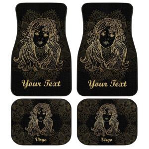 Personalized Name Virgo Car Floor Mats Custom Zodiac Sign Virgo Car Accessories Gifts Idea