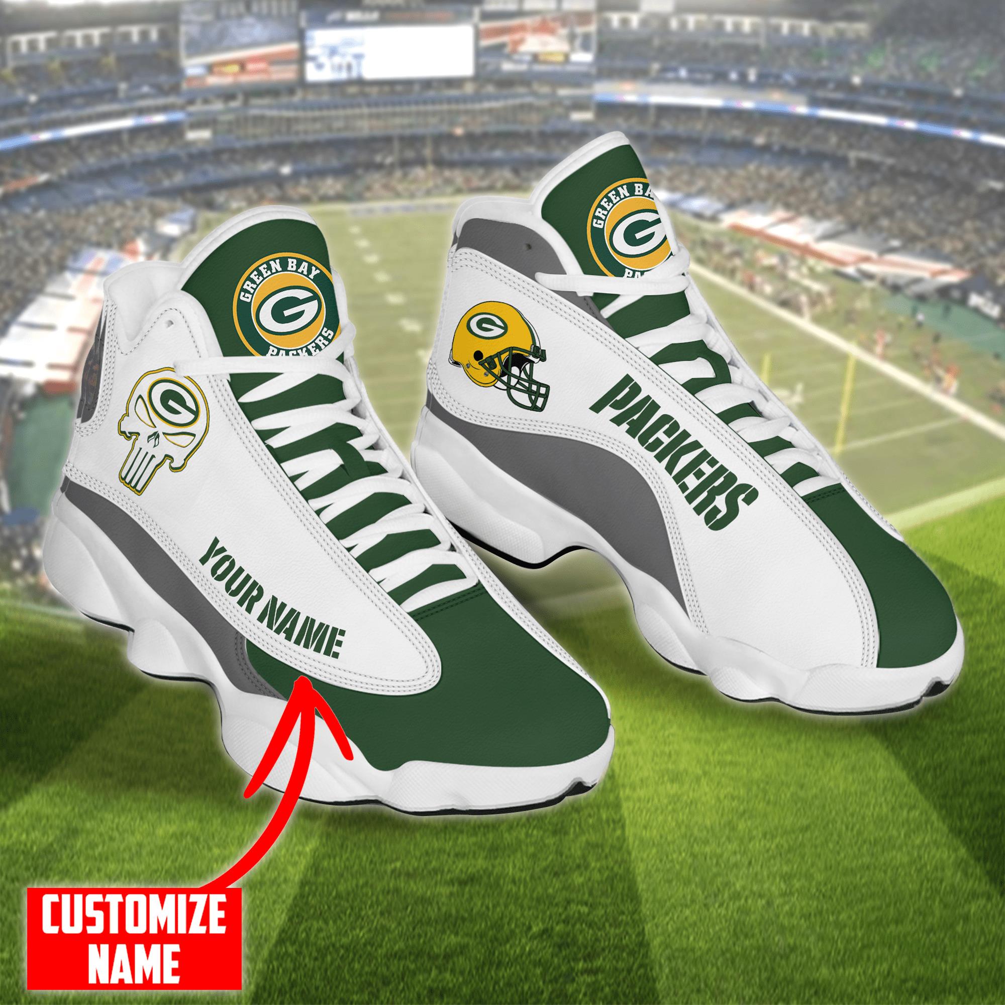 Personalized Nfl Green Bay Packers Skull Helmet Air Jordan 13 Shoes Personalized Nfl Green Bay Packers Skull Helmet Air Jordan 13 Shoes