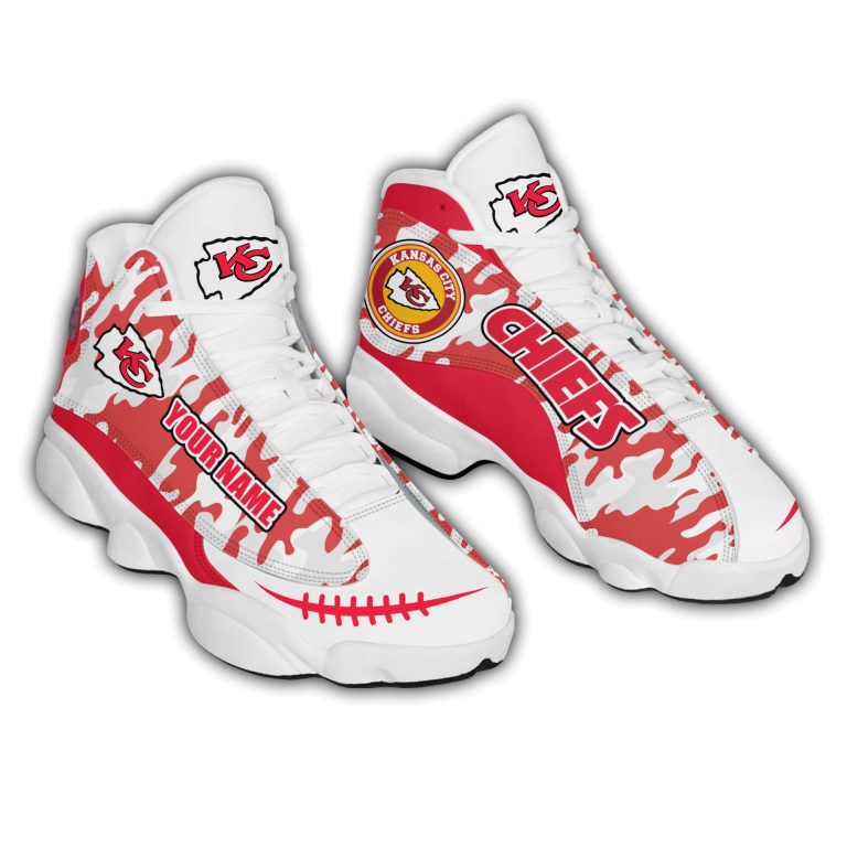 Personalized-Nfl-Kansas-City-Chiefs-Camo-Red-Air-Jordan-13-Shoes-1