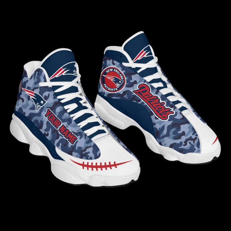 Personalized-Nfl-New-England-Patriots-Camo-Air-Jordan-13-Shoes-1