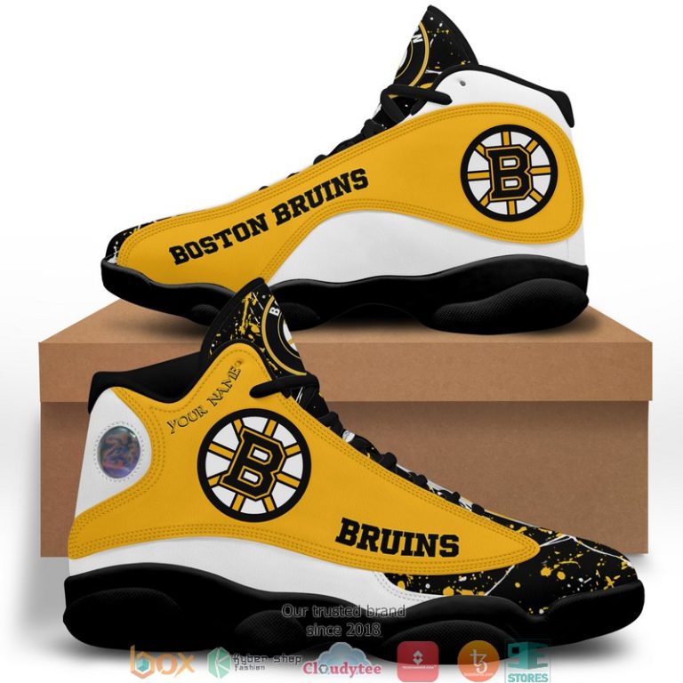 Personalized-Nhl-Boston-Bruins-Air-Jordan-13-Shoes-3