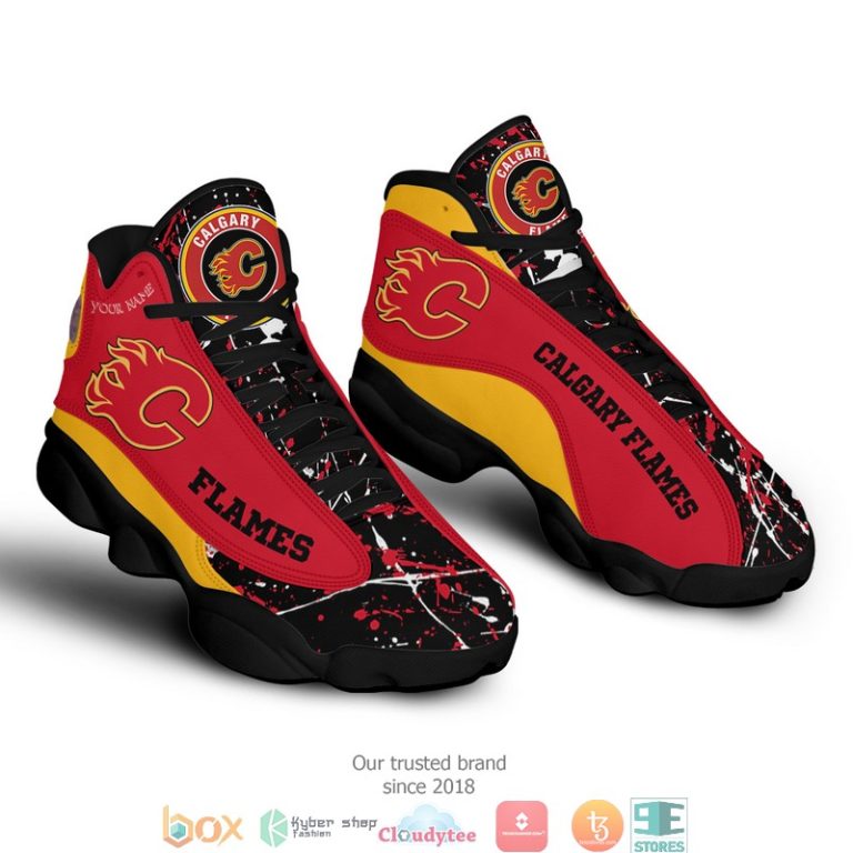 Personalized-Nhl-Calgary-Flames-Air-Jordan-13-Shoes-1