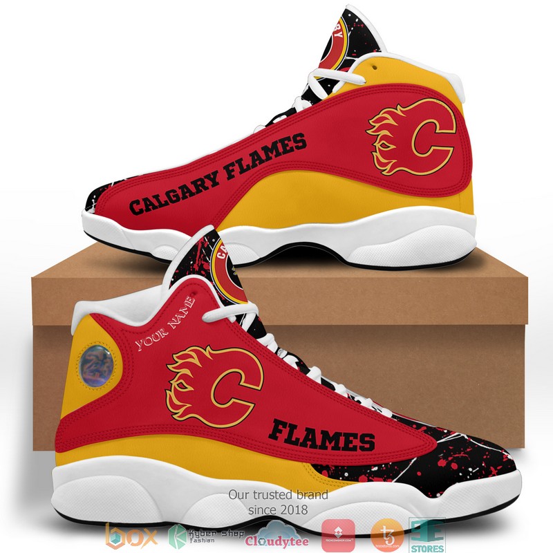 Personalized Nhl Calgary Flames Air Jordan 13 Shoes Personalized Nhl Calgary Flames Air Jordan 13 Shoes
