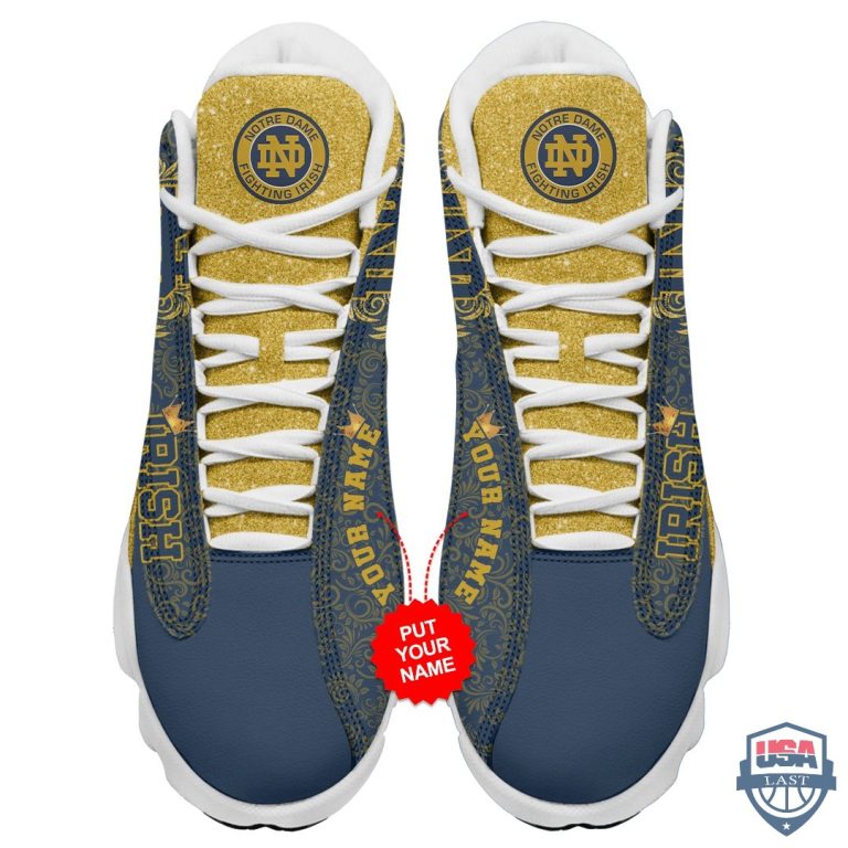 Personalized-Notre-Dame-Fighting-Irish-Glitter-Air-Jordan-13-Shoes-1