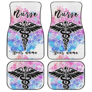 Personalized Nurse Car Floor Mats Custom Mandala Car Accessoories Gifts Idea For Nurse