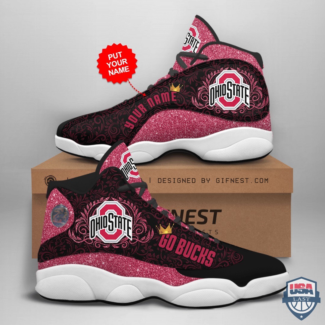 Personalized Ohio State Go Bucks Glitter Air Jordan 13 Shoes Personalized Ohio State Go Bucks Glitter Air Jordan 13 Shoes
