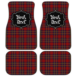 Personalized Oliver Tartan Car Floor Mats Custom Name Car Accessories