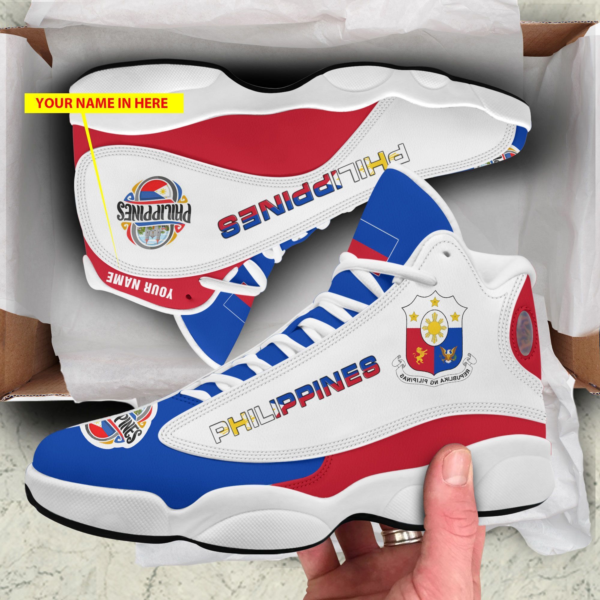 Personalized Philippines Flag Custom Air Jordan 13 Shoes Personalized Philippines Flag Custom Air Jordan 13 Shoes