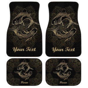 Personalized Pisces Car Floor Mats Custom Zodiac Sign Pisces Car Accessories Gifts Idea