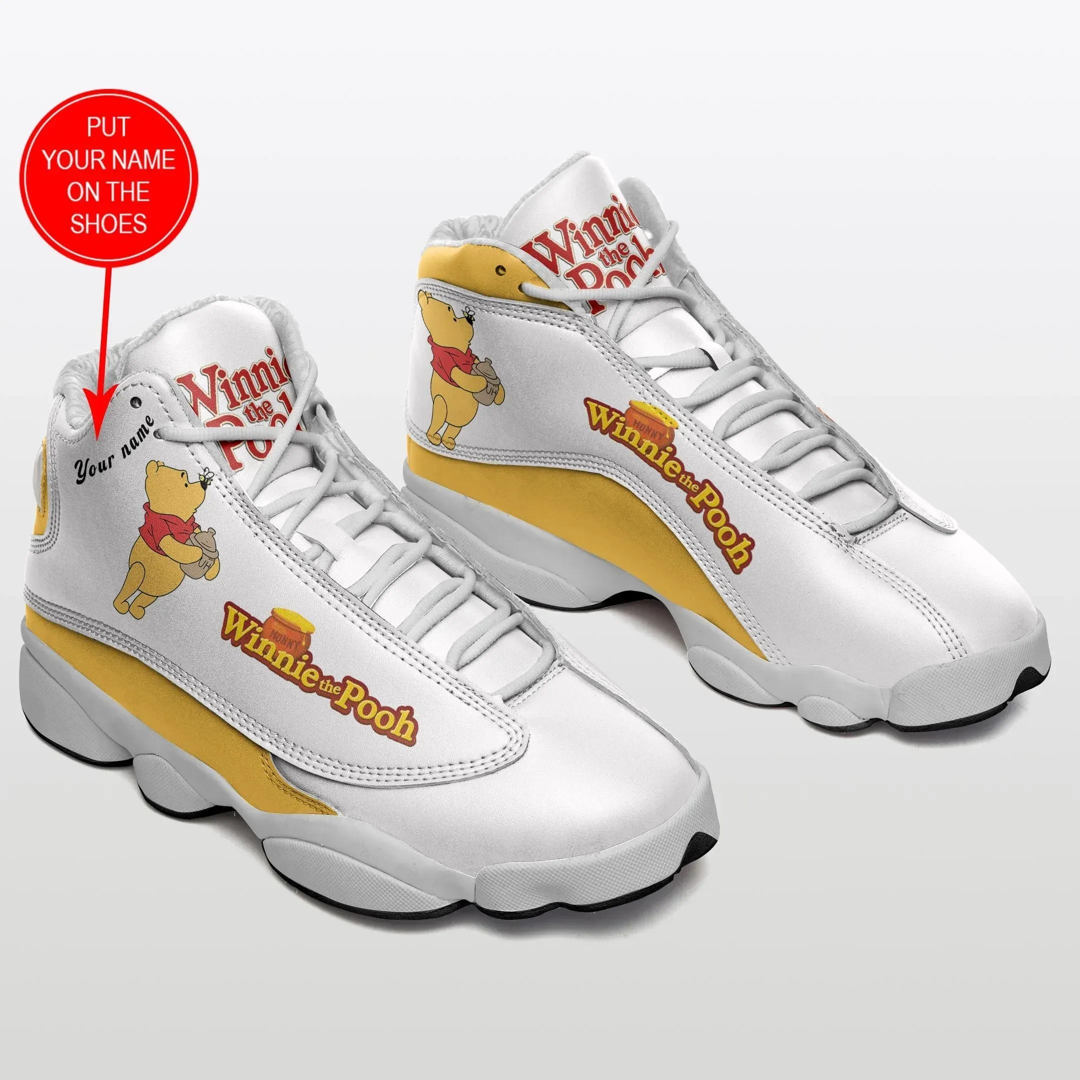 Personalized Printed Winnie The Pooh Air Jordan 13 Sneaker Shoes Personalized Printed Winnie The Pooh Air Jordan 13 Sneaker Shoes