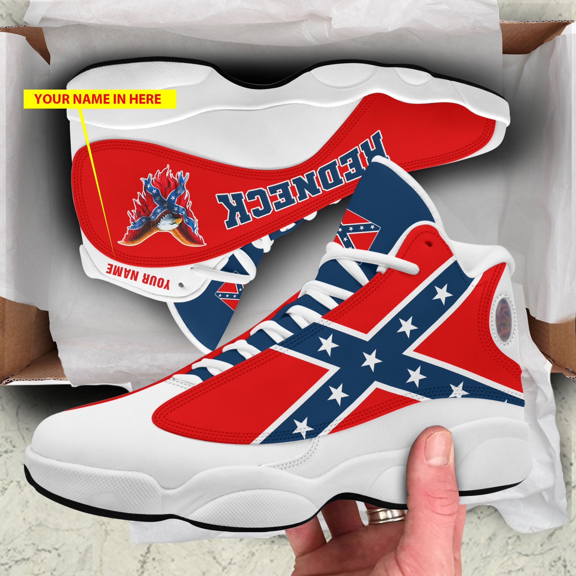Personalized Redneck Confederate Flag Custom Air Jordan 13 Shoes Personalized Redneck Confederate Flag Custom Air Jordan 13 Shoes