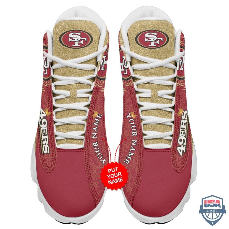 Personalized-San-Francisco-49Ers-Glitter-Air-Jordan-13-Shoes-1