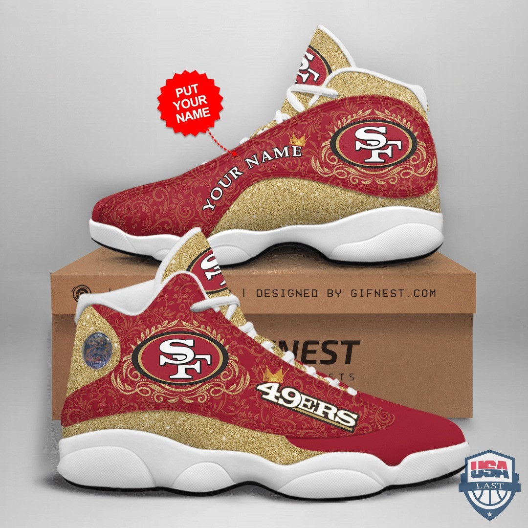 Personalized San Francisco 49Ers Glitter Air Jordan 13 Shoes Personalized San Francisco 49Ers Glitter Air Jordan 13 Shoes