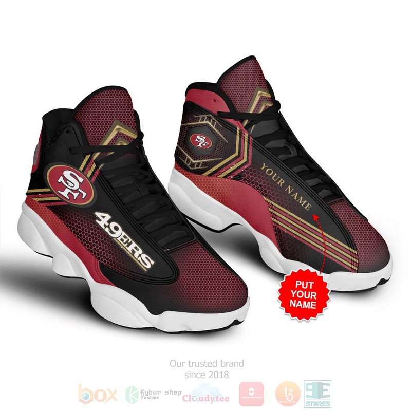 Personalized San Francisco 49Ers Nfl Custom Black Red Air Jordan 13 Shoes Personalized San Francisco 49Ers Nfl Custom Black Red Air Jordan 13 Shoes