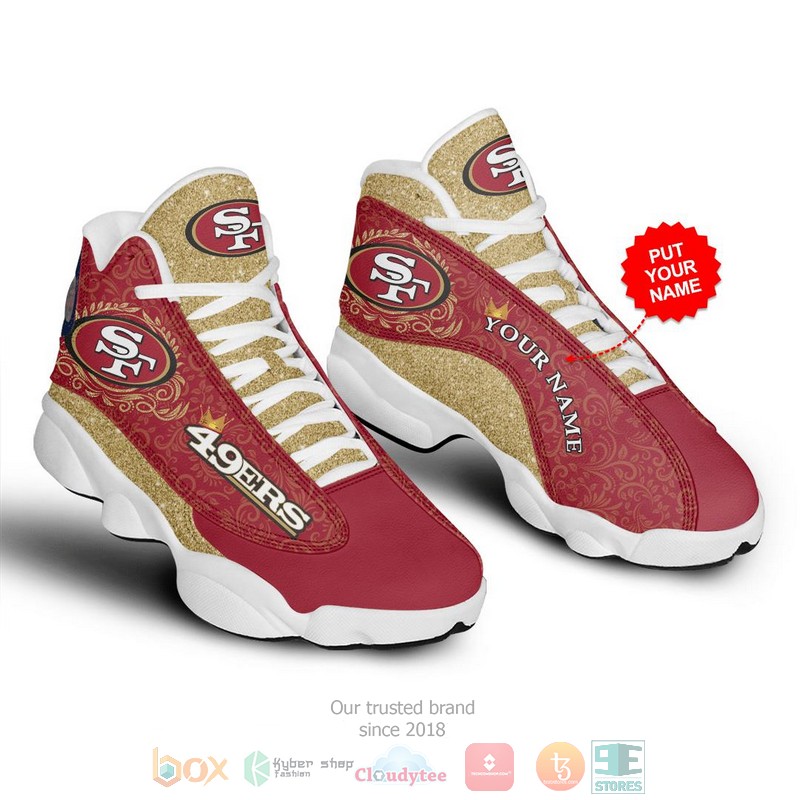 Personalized San Francisco 49Ers Nfl Custom Red Yellow Air Jordan 13 Shoes Personalized San Francisco 49Ers Nfl Custom Red Yellow Air Jordan 13 Shoes