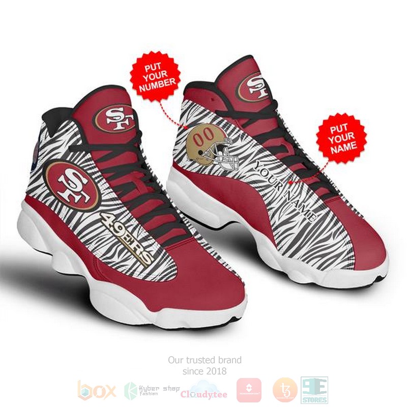 Personalized San Francisco 49Ers Nfl Custom White Red Air Jordan 13 Shoes Personalized San Francisco 49Ers Nfl Custom White Red Air Jordan 13 Shoes