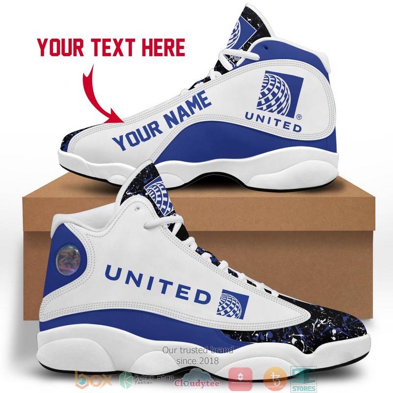 Personalized United Airlines Color Plash Air Jordan 13 Sneaker Shoes Personalized United Airlines Color Plash Air Jordan 13 Sneaker Shoes