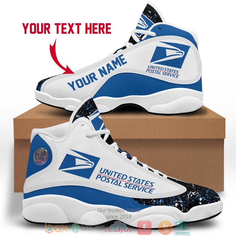 Personalized Usps United States Postal Service Color Plash Air Jordan 13 Sneaker Shoes Personalized Usps United States Postal Service Color Plash Air Jordan 13 Sneaker Shoes