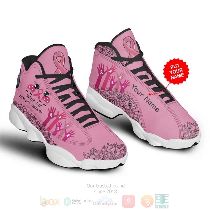 Personalized Walk For Breast Cancer Awareness Custom Air Jordan 13 Shoes Personalized Walk For Breast Cancer Awareness Custom Air Jordan 13 Shoes