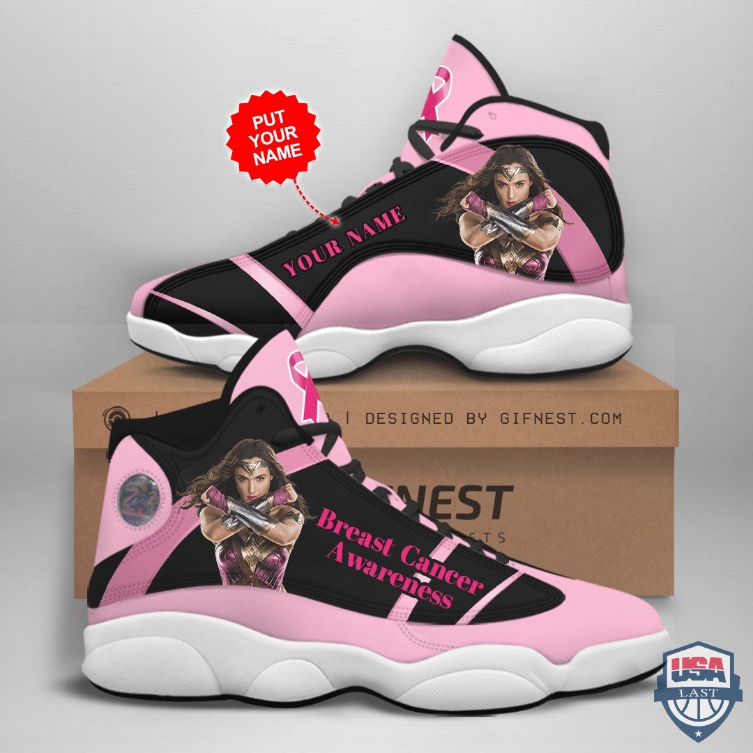 Personalized Wonder Woman Breast Cancer Awareness Air Jordan 13 Shoes Personalized Wonder Woman Breast Cancer Awareness Air Jordan 13 Shoes