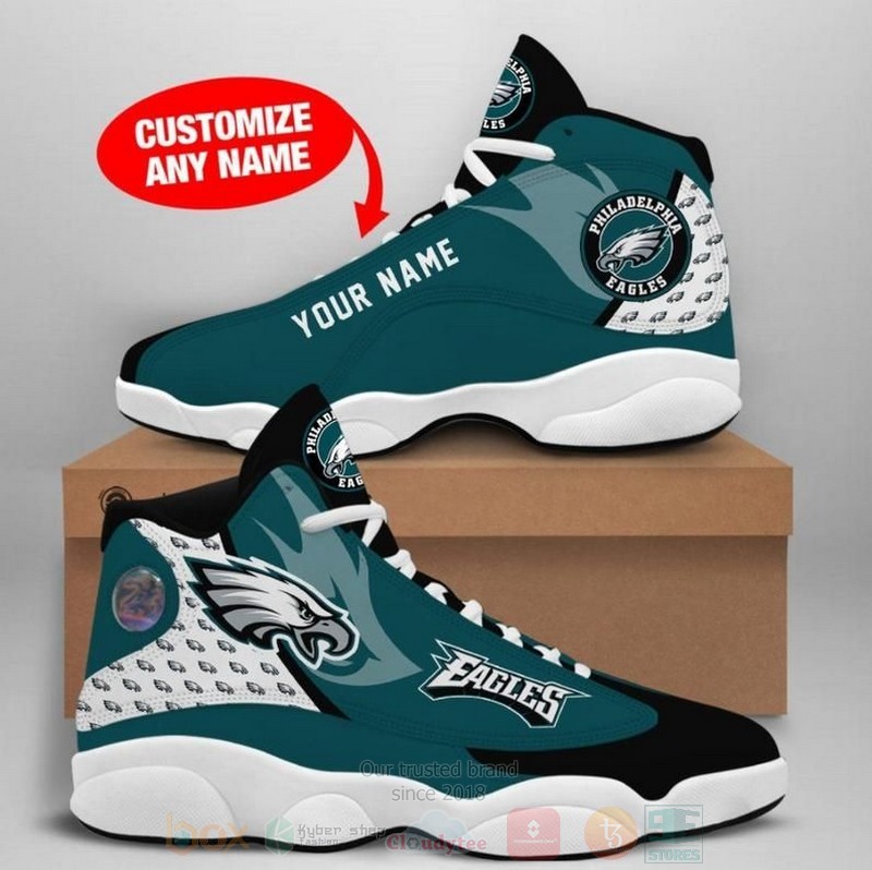 Philadelphia Eagles Nfl Custom Name Air Jordan 13 Shoes 2 Philadelphia Eagles Nfl Custom Name Air Jordan 13 Shoes 2