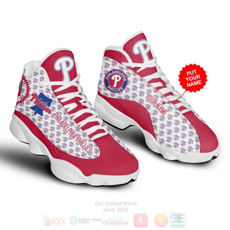 Philadelphia Phillies Mlb Custom Name Air Jordan 13 Shoes Philadelphia Phillies Mlb Custom Name Air Jordan 13 Shoes