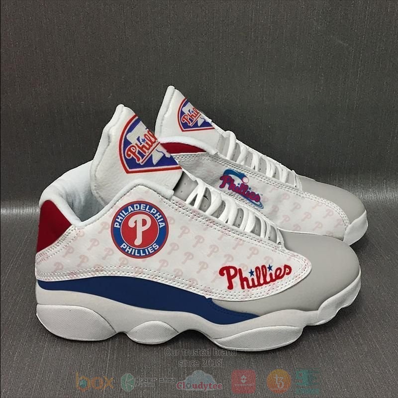 Philadelphia Phillies Mlb Team Grey White Air Jordan 13 Shoes Philadelphia Phillies Mlb Team Grey White Air Jordan 13 Shoes