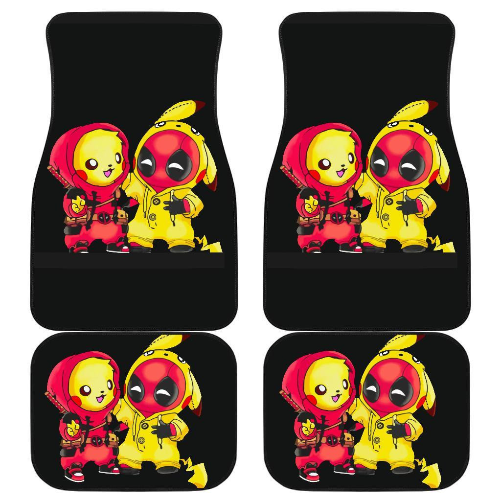 Pikachu Deadpool Funny Custom in Black theme Car Floor Mats 191029 Pikachu Deadpool Funny Custom in Black theme Car Floor Mats 191029