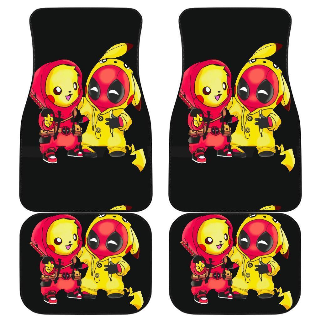 Pikachu X Deadpool Cute Custom Car Floor Mats Pikachu X Deadpool Cute Custom Car Floor Mats