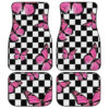 Pink Butterfly Car Floor Mats Custom Checkerboard Car Accessories