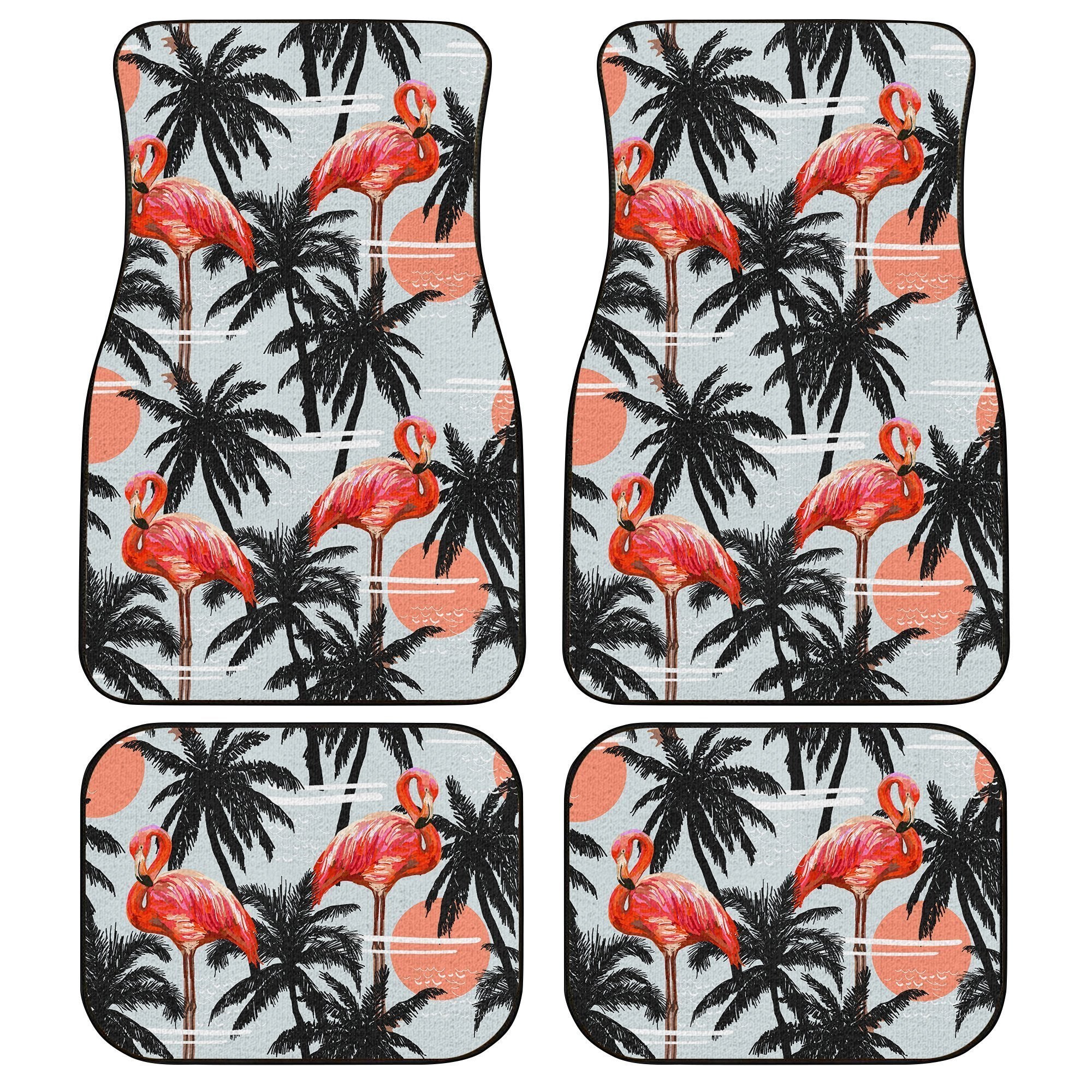 Pink Flamingo Car Floor Mats Custom Hawaiian Car Accessories Pink Flamingo Car Floor Mats Custom Hawaiian Car Accessories