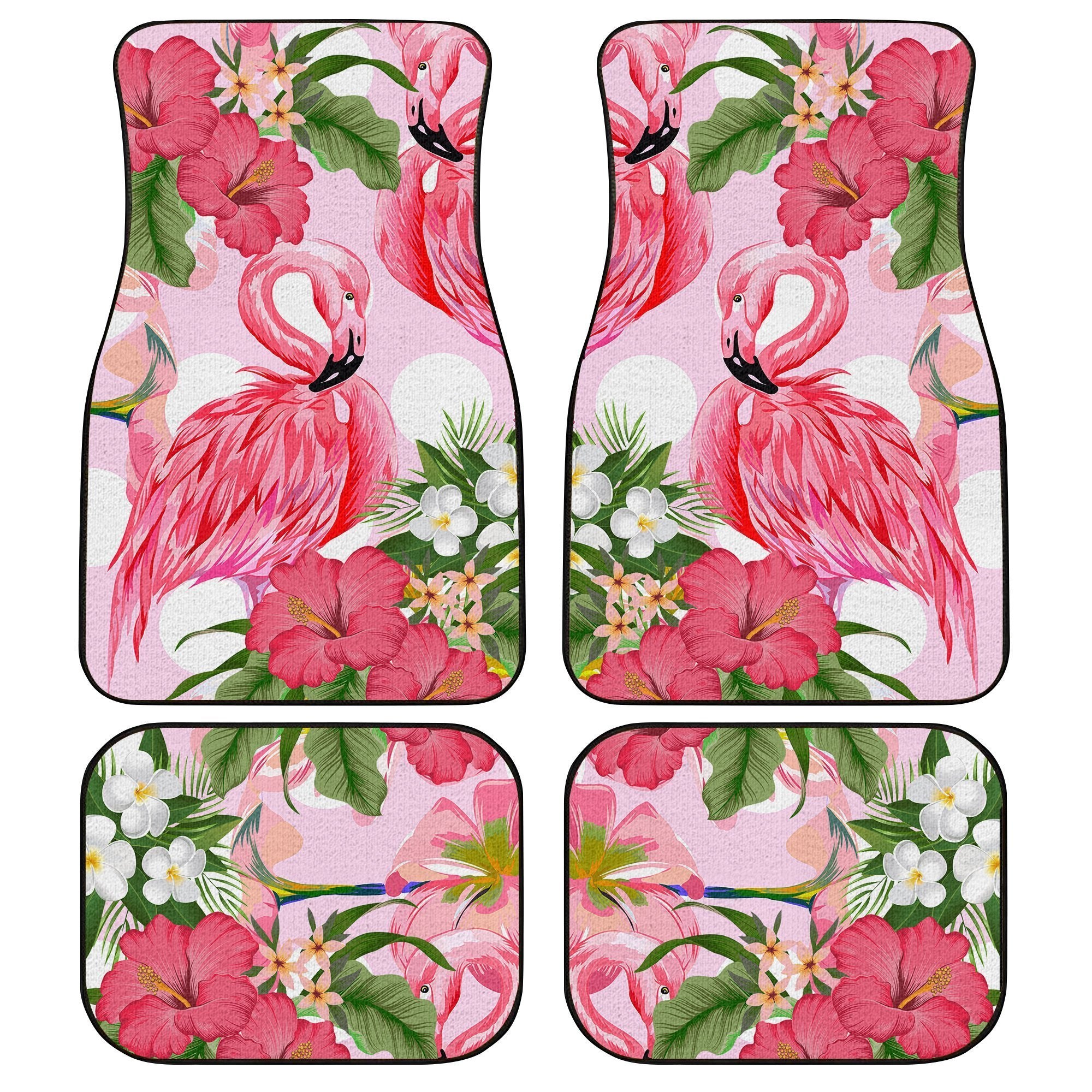 Pink Flamingo Car Floor Mats Custom Hibiscus Flower Car Interior Accessories Pink Flamingo Car Floor Mats Custom Hibiscus Flower Car Interior Accessories
