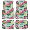 Pink Flamingo Car Floor Mats Custom Plumeria Hibiscus Tropical Flower Car Accessories