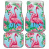Pink Flamingo Car Floor Mats Custom Tropical Flower Car Accessories