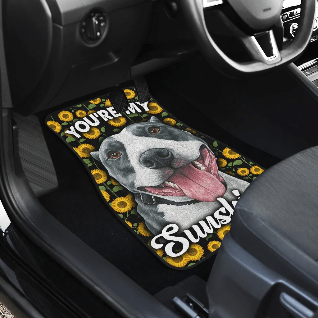 Pitbull-Dog-Youre-My-Sunshine-Sunflower-Car-Floor-Mats-H081320-2