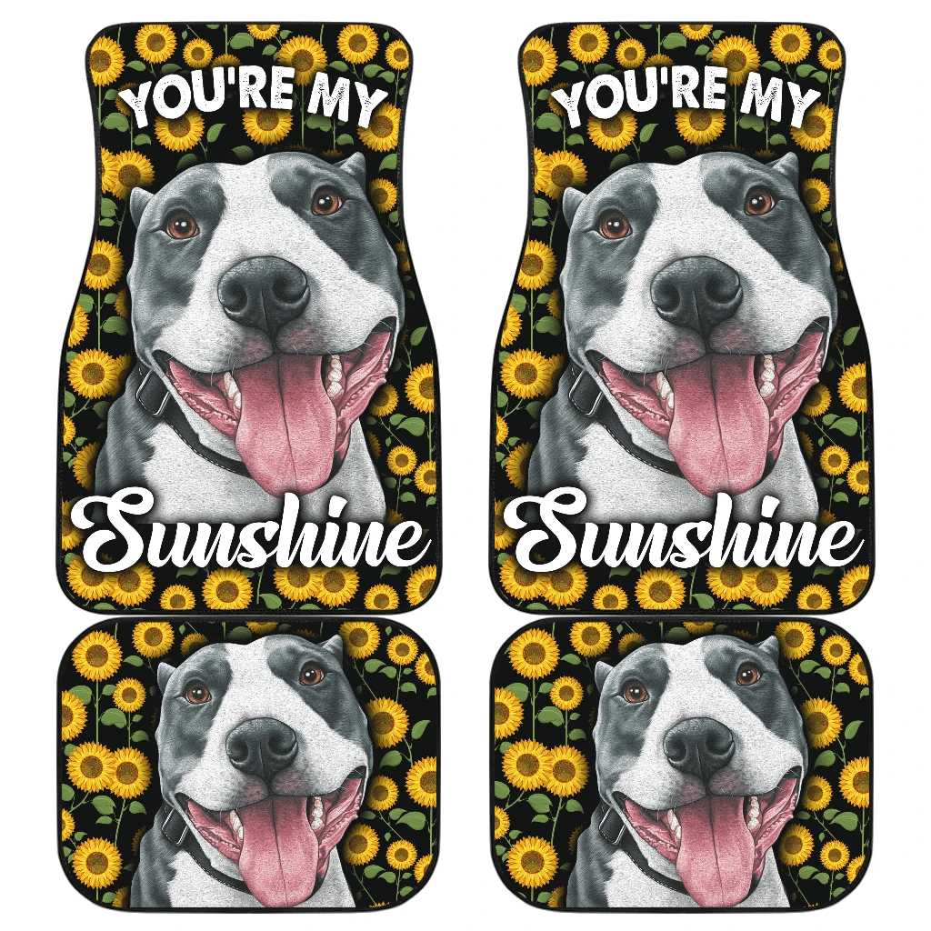 Pitbull Dog You’re My Sunshine Sunflower Car Floor Mats H081320 Pitbull Dog You’re My Sunshine Sunflower Car Floor Mats H081320