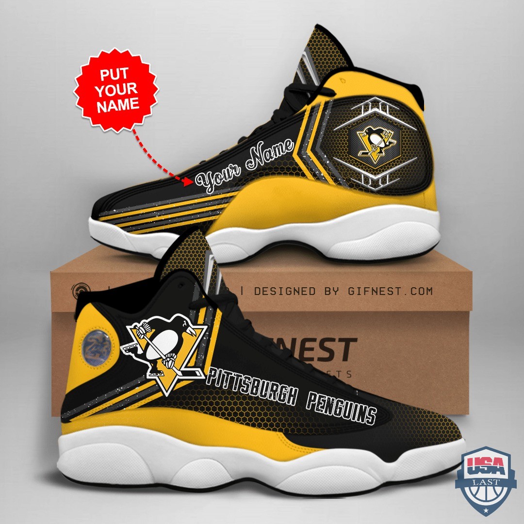 Pittsburgh Penguins Air Jordan 13 Custom Name Personalized Shoes Pittsburgh Penguins Air Jordan 13 Custom Name Personalized Shoes