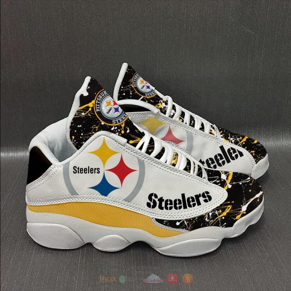 Pittsburgh Steelers Logo Black Yellow Grey Air Jordan 13 Shoes Pittsburgh Steelers Logo Black Yellow Grey Air Jordan 13 Shoes