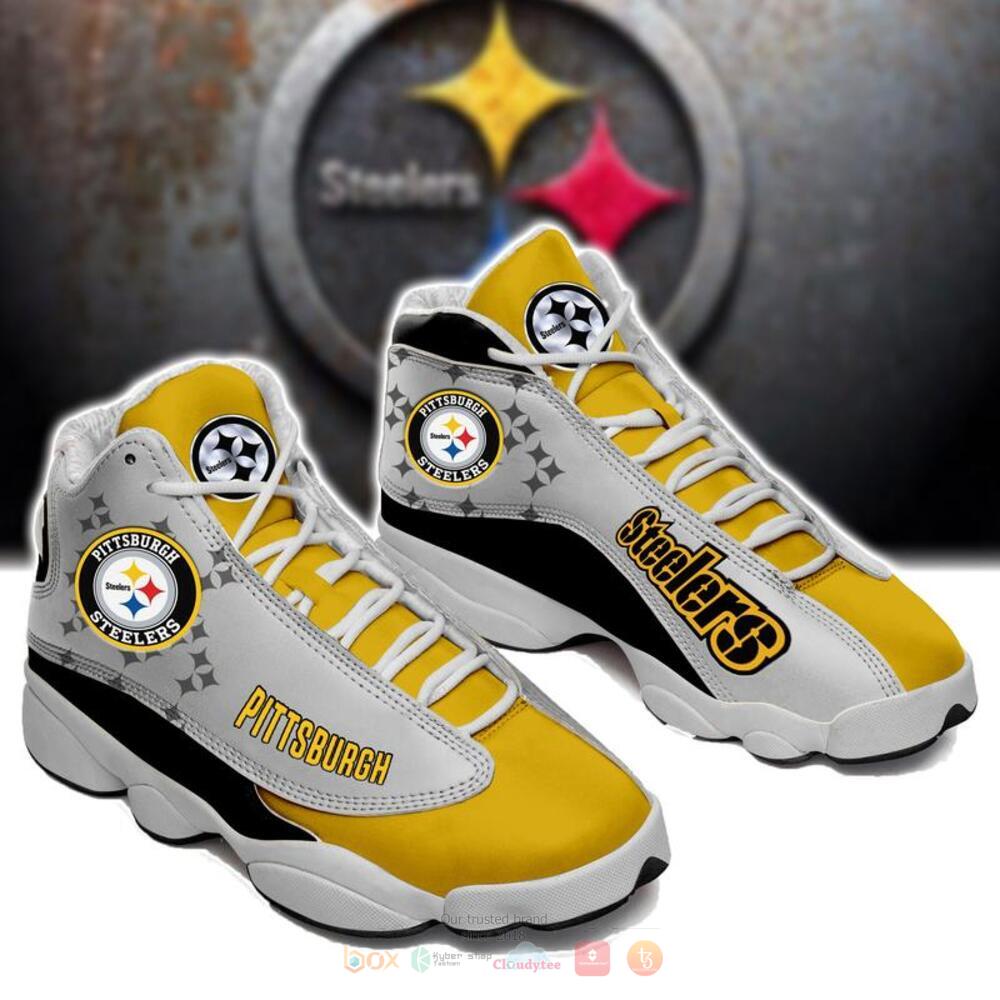 Pittsburgh Steelers Nfl Yellow Grey Air Jordan 13 Shoes Pittsburgh Steelers Nfl Yellow Grey Air Jordan 13 Shoes