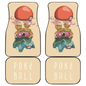 Pokemon Anime Car Floor Mats Venusaur With Landscape In Poke Ball Car Mats