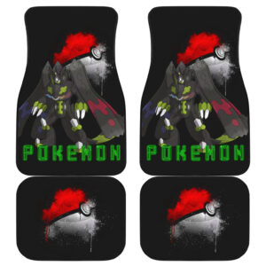 Pokemon Anime Car Floor Mats Zygarde Strength With Watercolor Poke Ball Car Mats