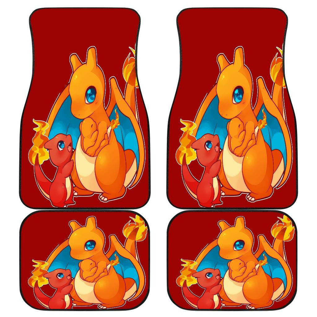 Pokemon Fire Dragons Family in Red theme Car Floor Mats 191030 Pokemon Fire Dragons Family in Red theme Car Floor Mats 191030