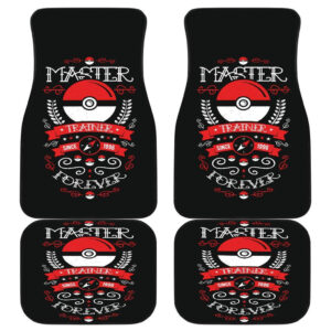 Pokemon Master Art Custom in Black theme Car Floor Mats 191030